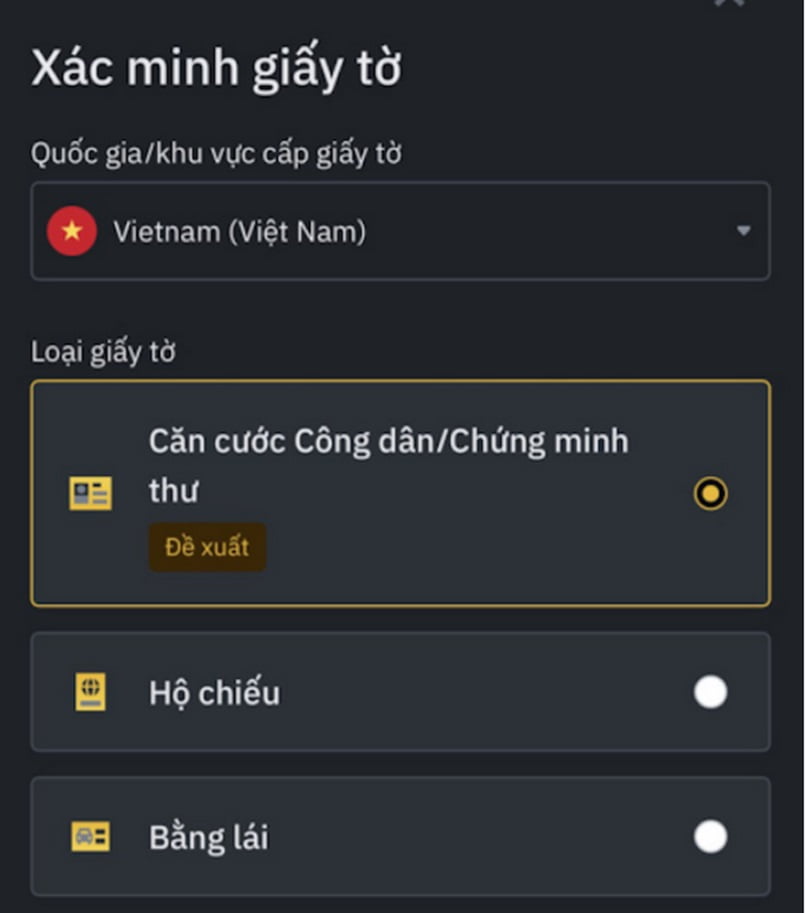 Xác minh danh tính bằng giấy tờ