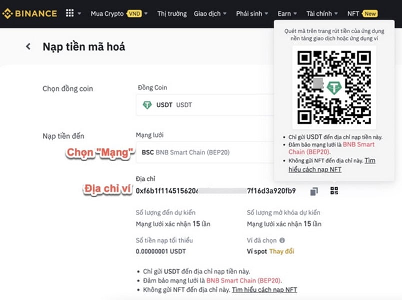 Hướng dẫn nạp tiền tại website Binance 