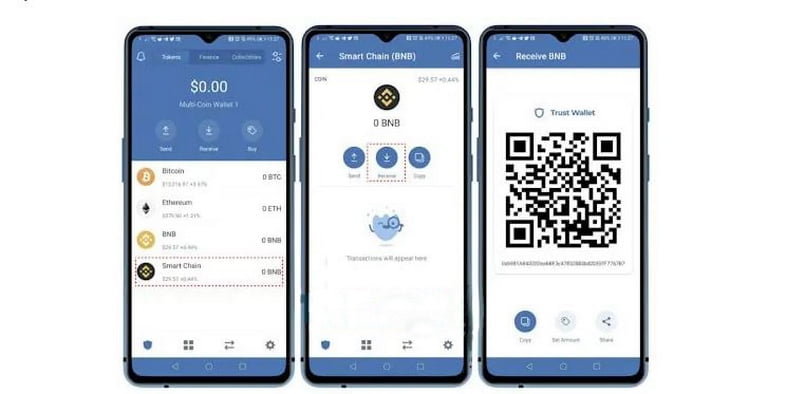 Sử dụng ví Trust Wallet trong thiết bị điện thoại