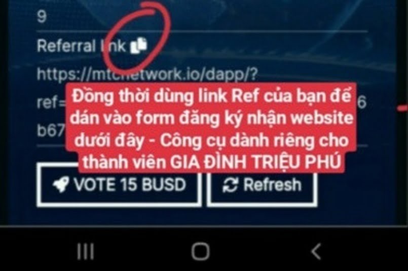 Gửi đến F1 link Refenal của bạn