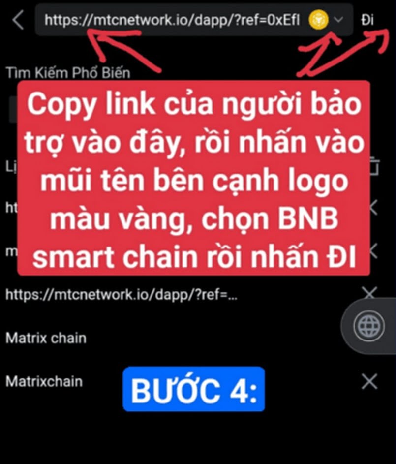 Copy link người giới thiệu và đưa vào