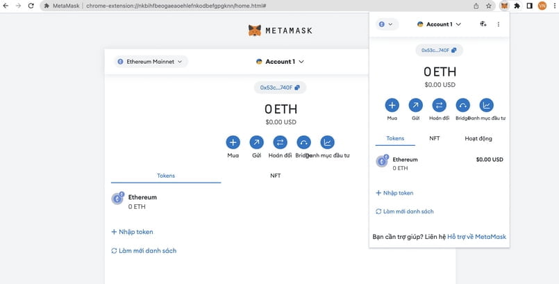 Xác nhận cụm mật khẩu khi thêm mạng Fantom vào Metamask